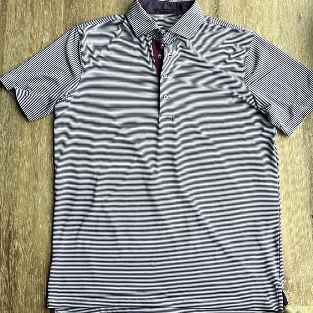 Greyson Striped Golf Polo shirt size Medium